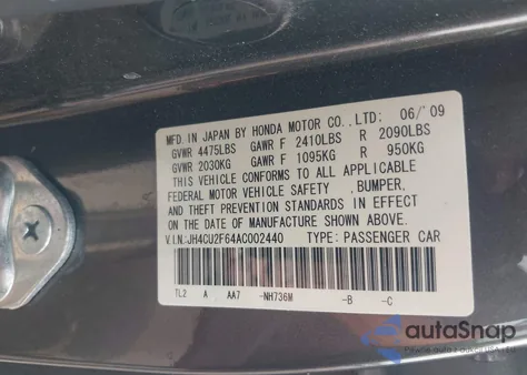 2010 Acura Tsx 2.4 from USA, damaged, VIN JH4CU2F64AC002440